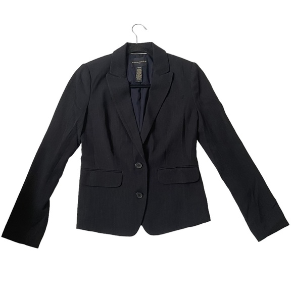 Banana Republic black pinstripe blazer jacket size 0 - Picture 2 of 14